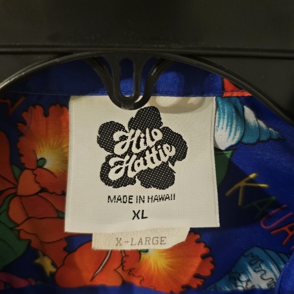 Vintage Hilo Hattie Blue Hawaiian Shirt Size XL - Picture 2 of 5
